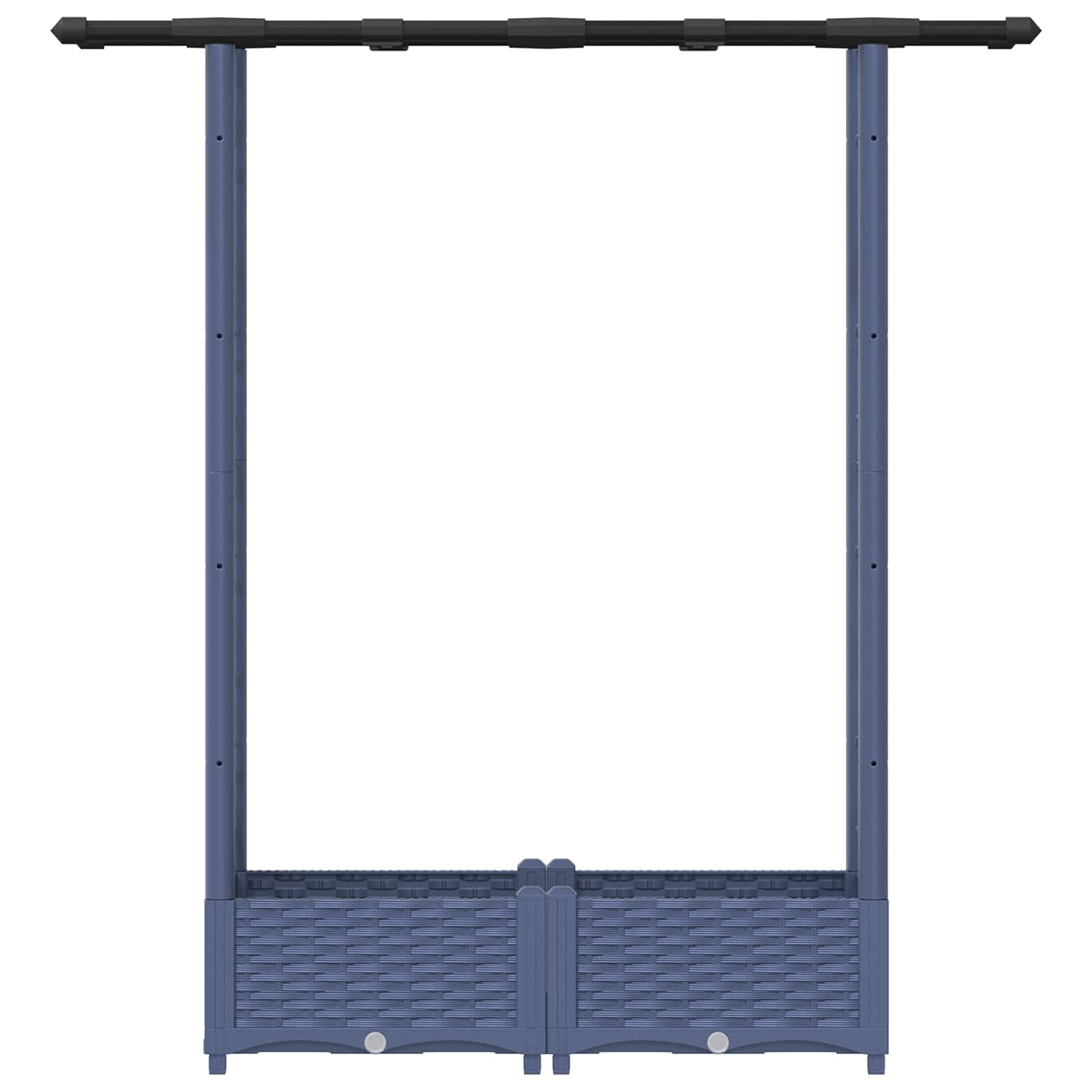 Cama elevada com treliça e telhado cinzento 122,5 x 40 x 121 cm