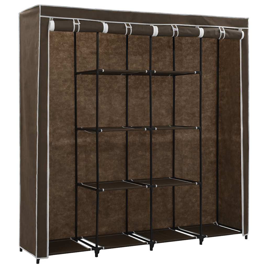Roupeiro com 4 compartimentos 175x45x170 cm castanho
