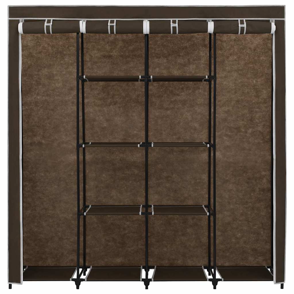 Roupeiro com 4 compartimentos 175x45x170 cm castanho