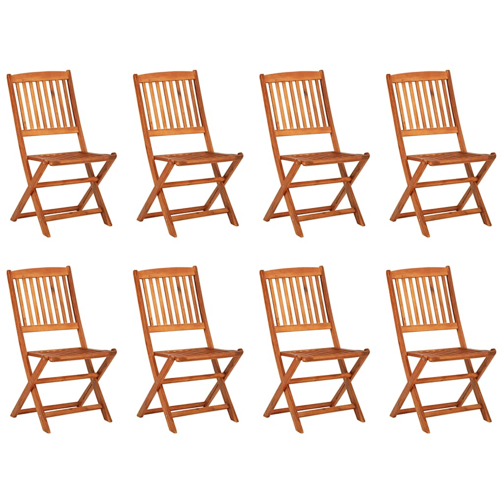9 Pcs conjunto de jantar para jardim 220x90x75 cm acácia maciça