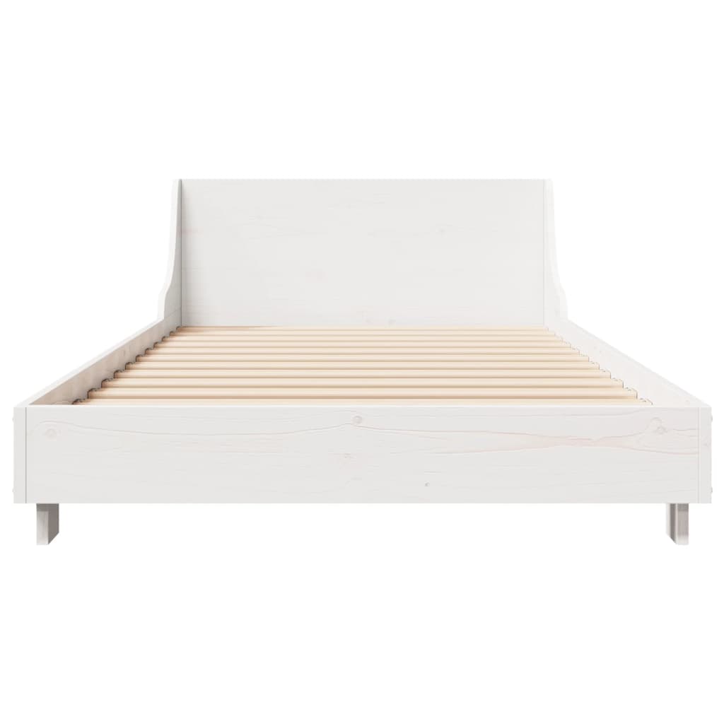 Cama sem colchão 75x190 cm madeira de pinho maciça branco