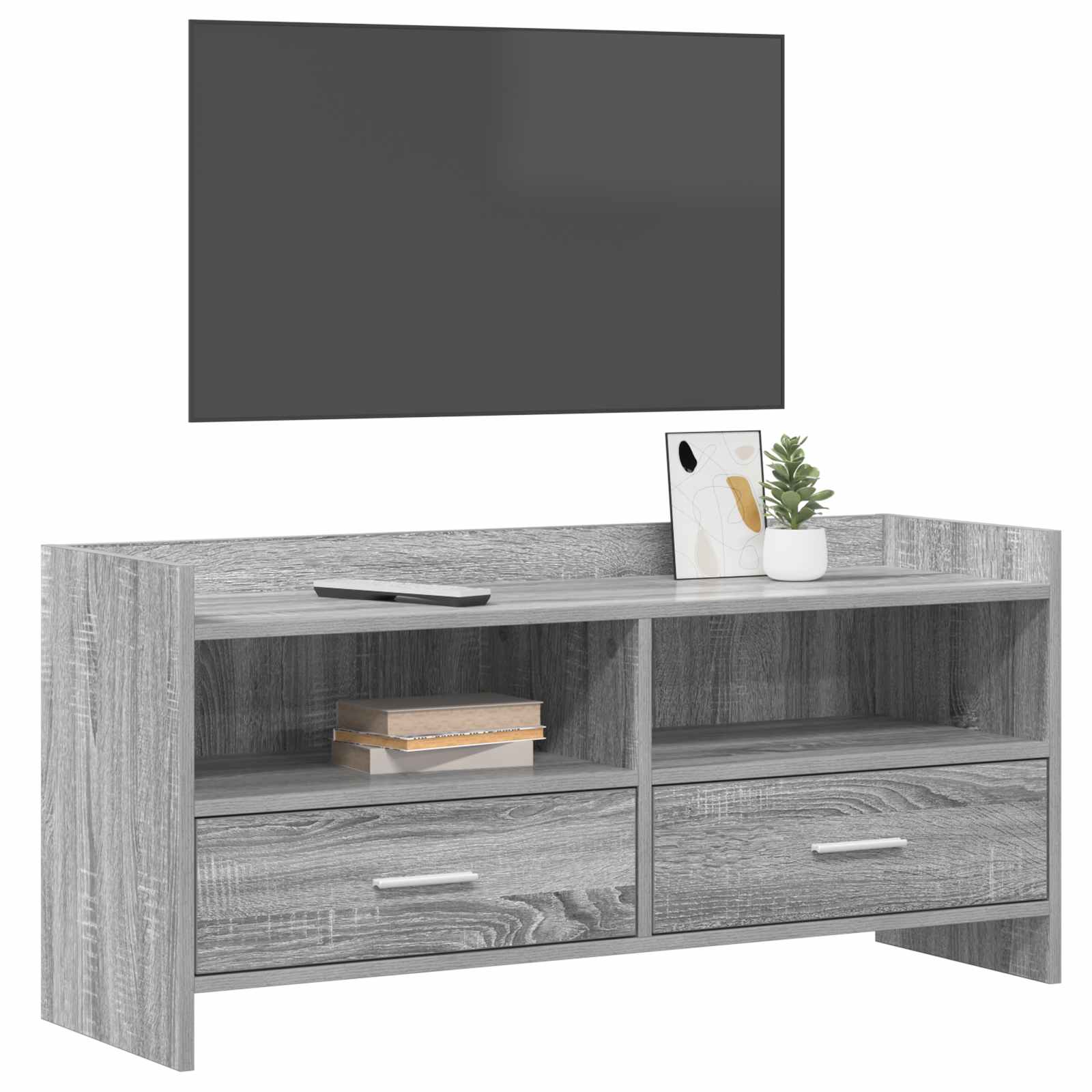 Gabinete para TV 100 x 33 x 47 cm sonoma cinzento