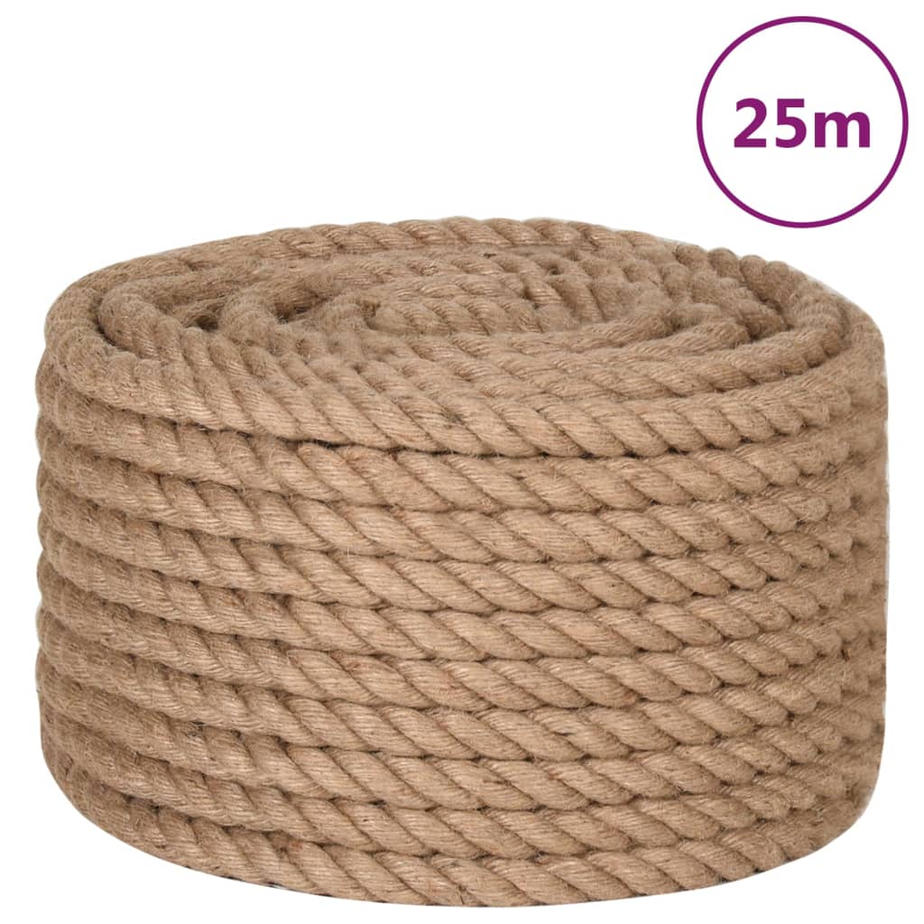 Corda de juta com 25 m de comprimento e 16 mm de espessura