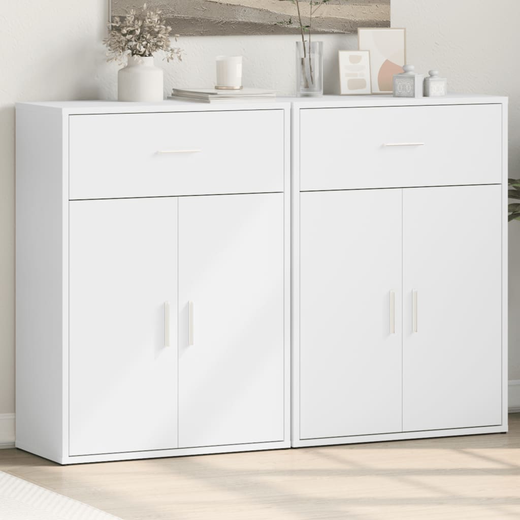 Aparadores 2 pcs 60x30x84 cm derivados de madeira branco