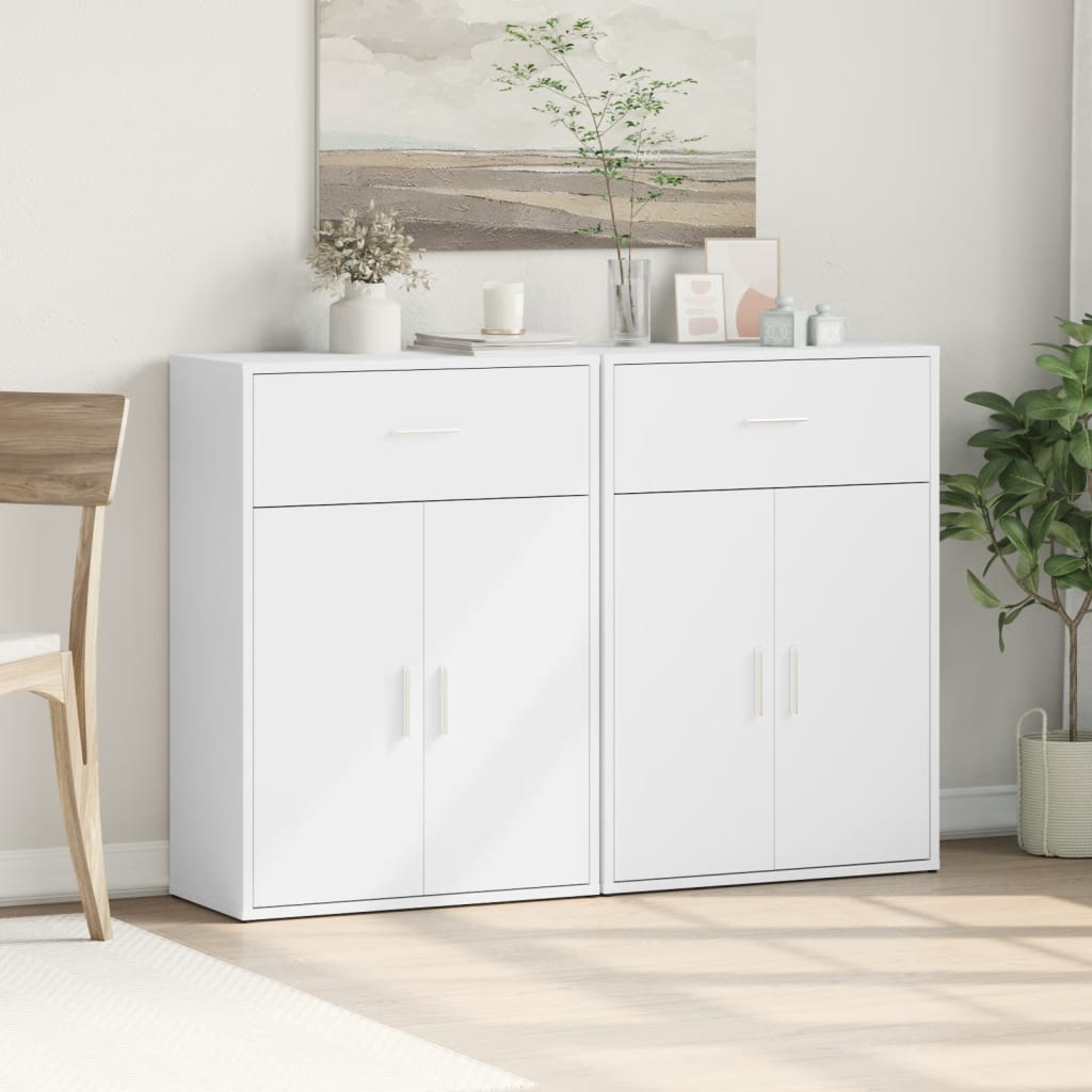 Aparadores 2 pcs 60x30x84 cm derivados de madeira branco
