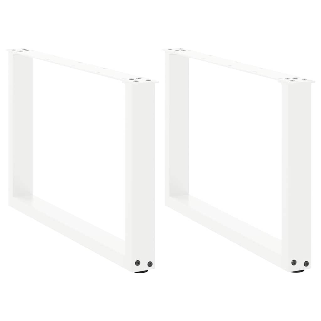 Pés para mesa de centro em formato de u, 2 peças, branco, 70x (42-43) cm, aço