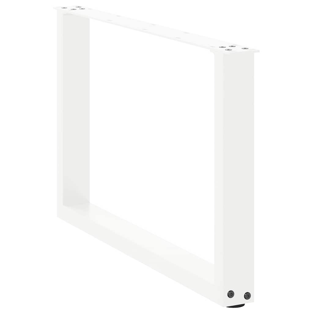 Pés para mesa de centro em formato de u, 2 peças, branco, 70x (42-43) cm, aço