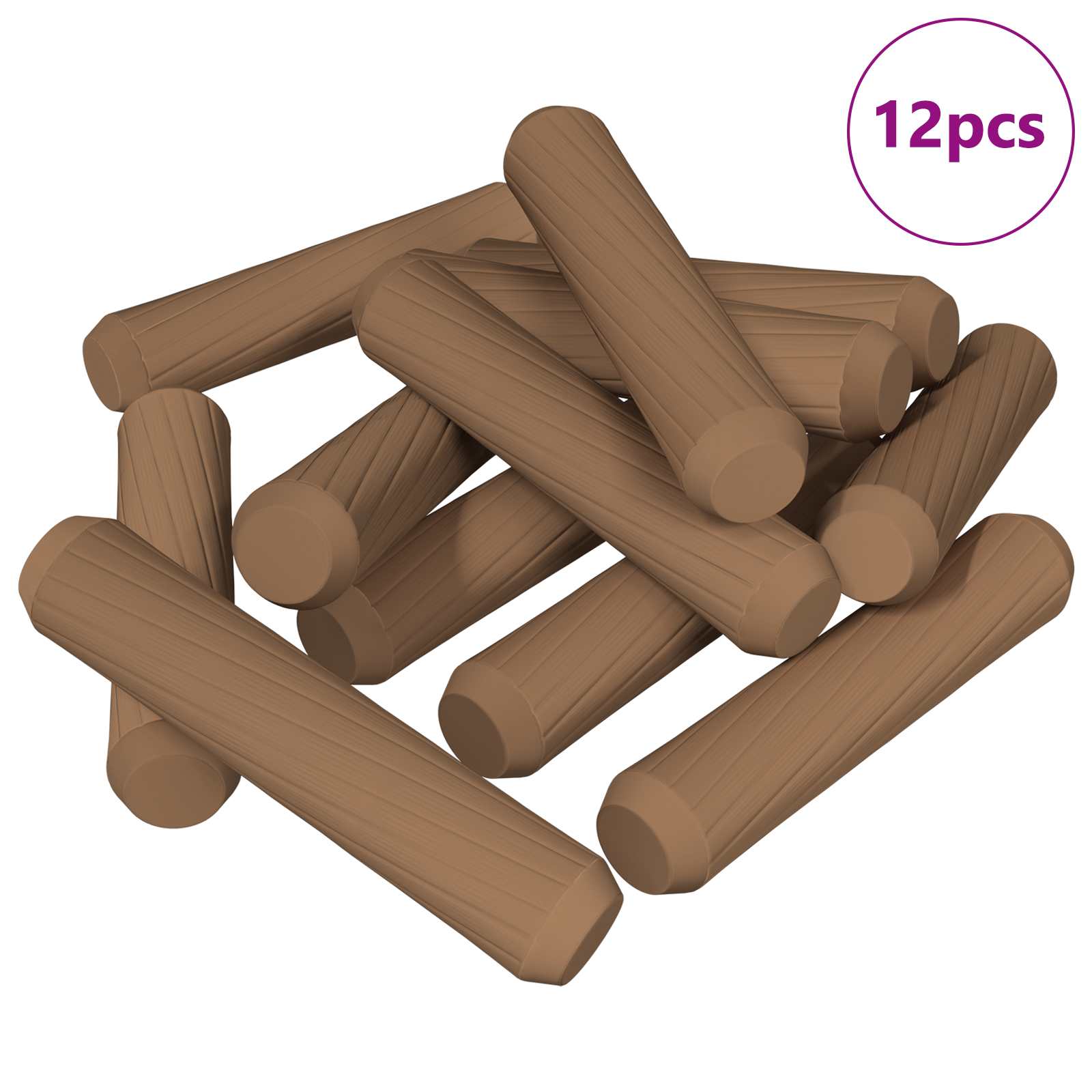 Dowels de madeira 12 unid. castanho ø 8 x 35 mm madeira maciça