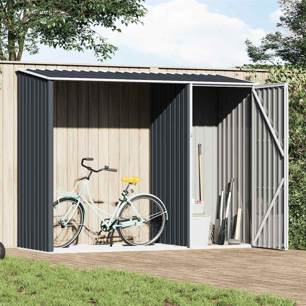 Abrigo de lenha jardim 245x98x159cm aço galvanizado antracite