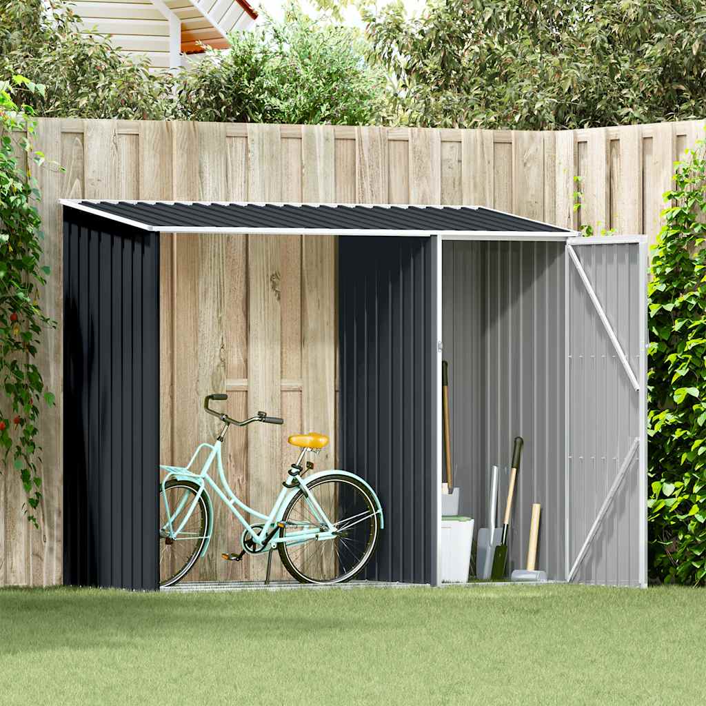 Abrigo de lenha jardim 245x98x159cm aço galvanizado antracite