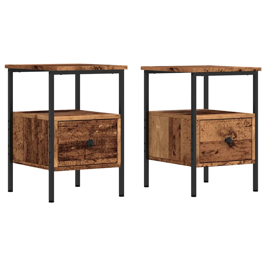 Mesas de cabeceira 2 pcs derivados de madeira madeira velha