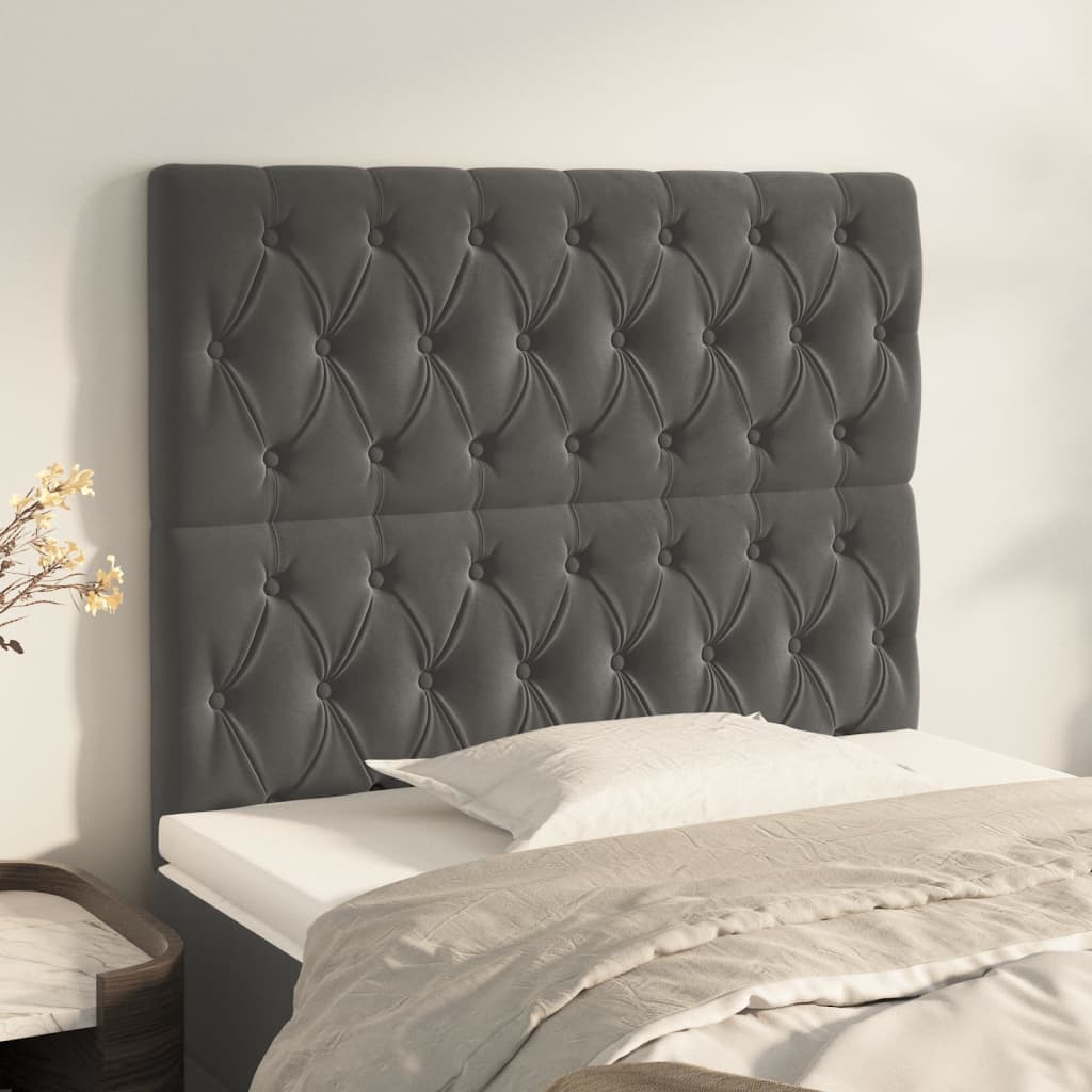 Cabeceira cinza escuro 90x7x118/128 cm veludo