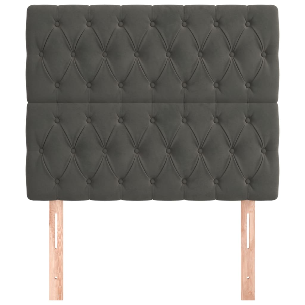 Cabeceira cinza escuro 90x7x118/128 cm veludo