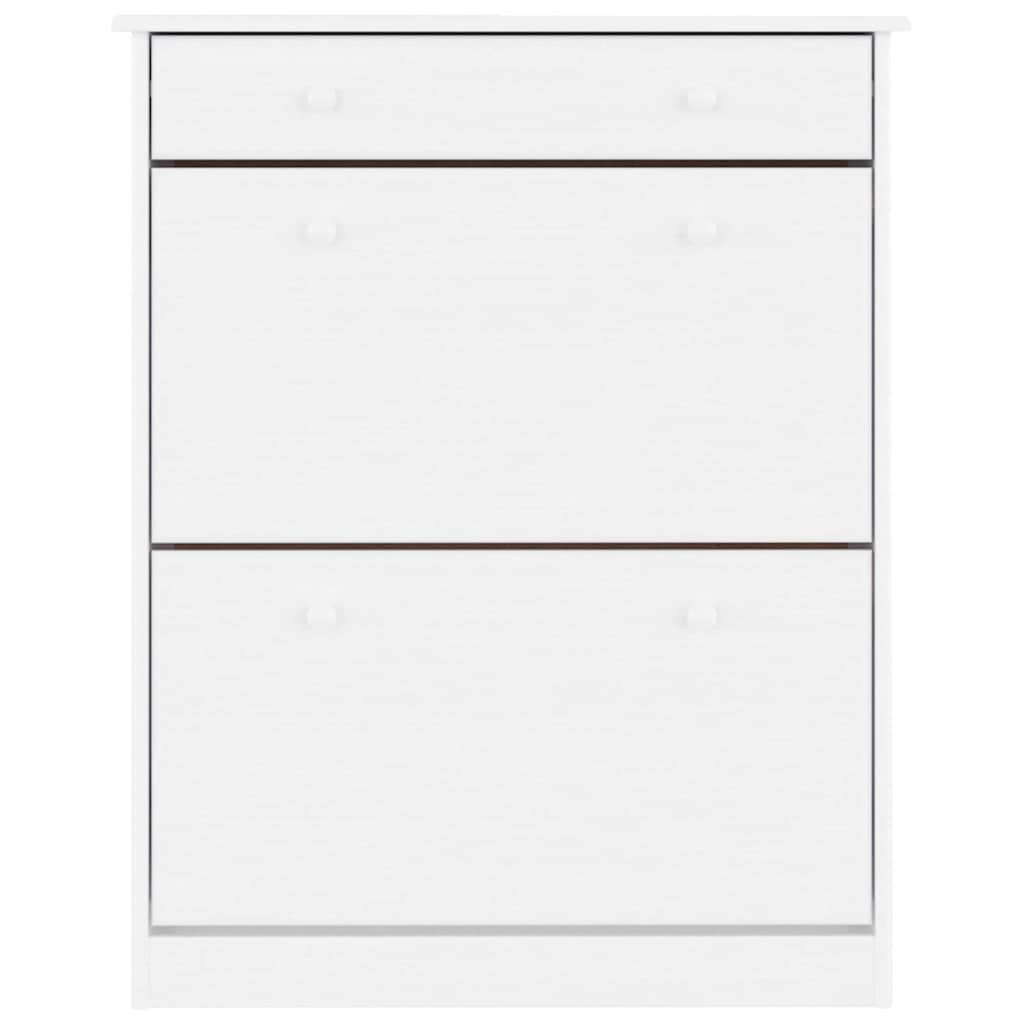 Sapateira alta 77x35x96 cm madeira de pinho maciça branco