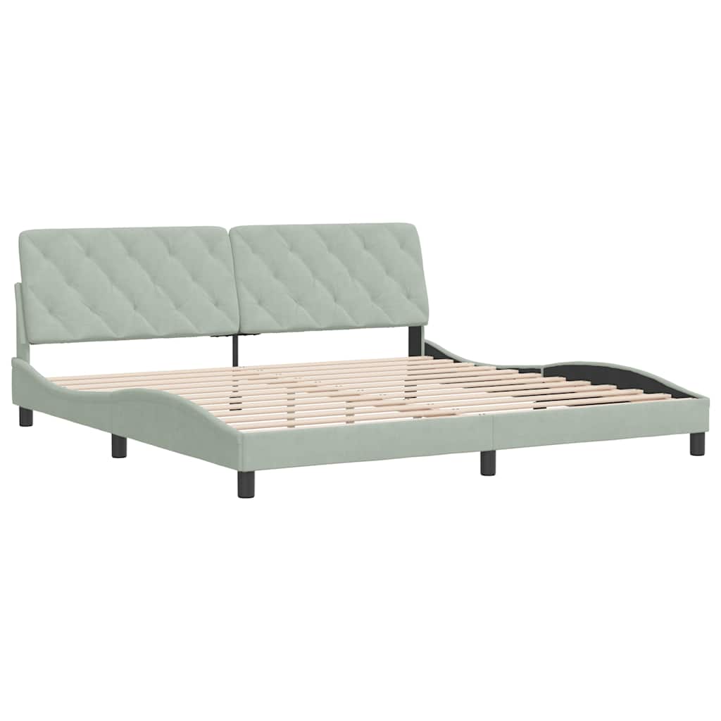 Estrutura de cama sem colchão 200x200 cm veludo cinzento-claro