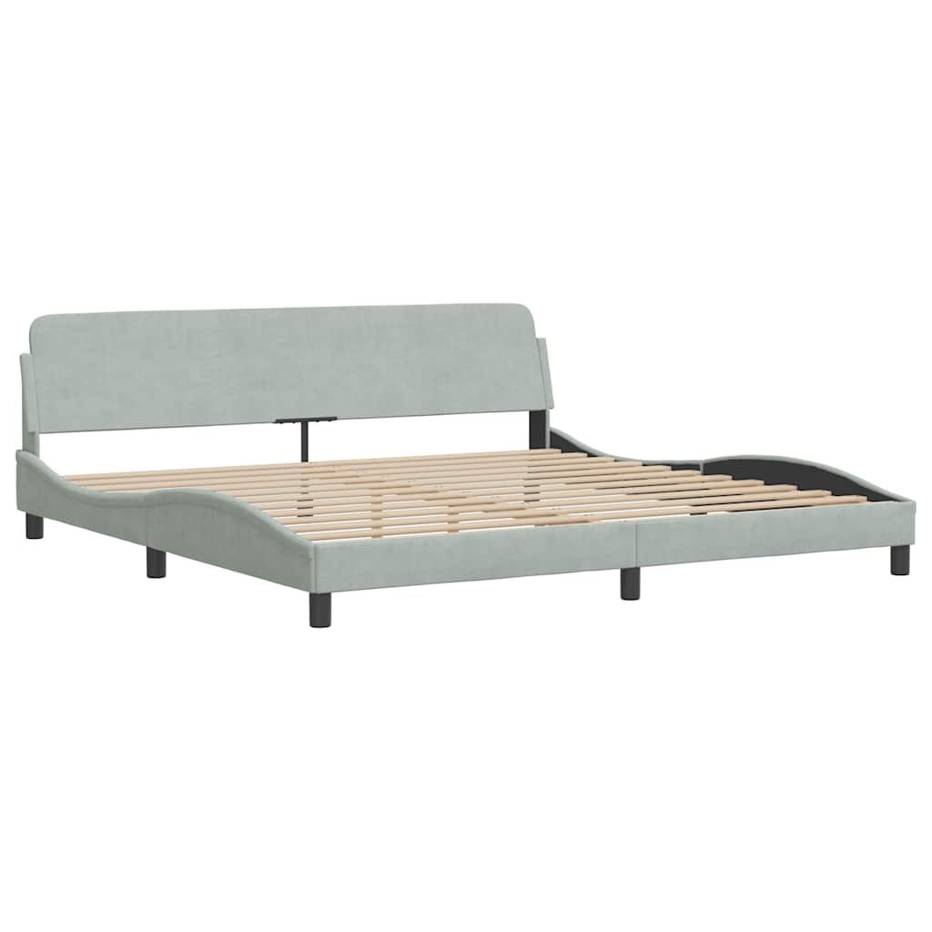 Estrutura de cama sem colchão 200x200 cm veludo cinzento-claro