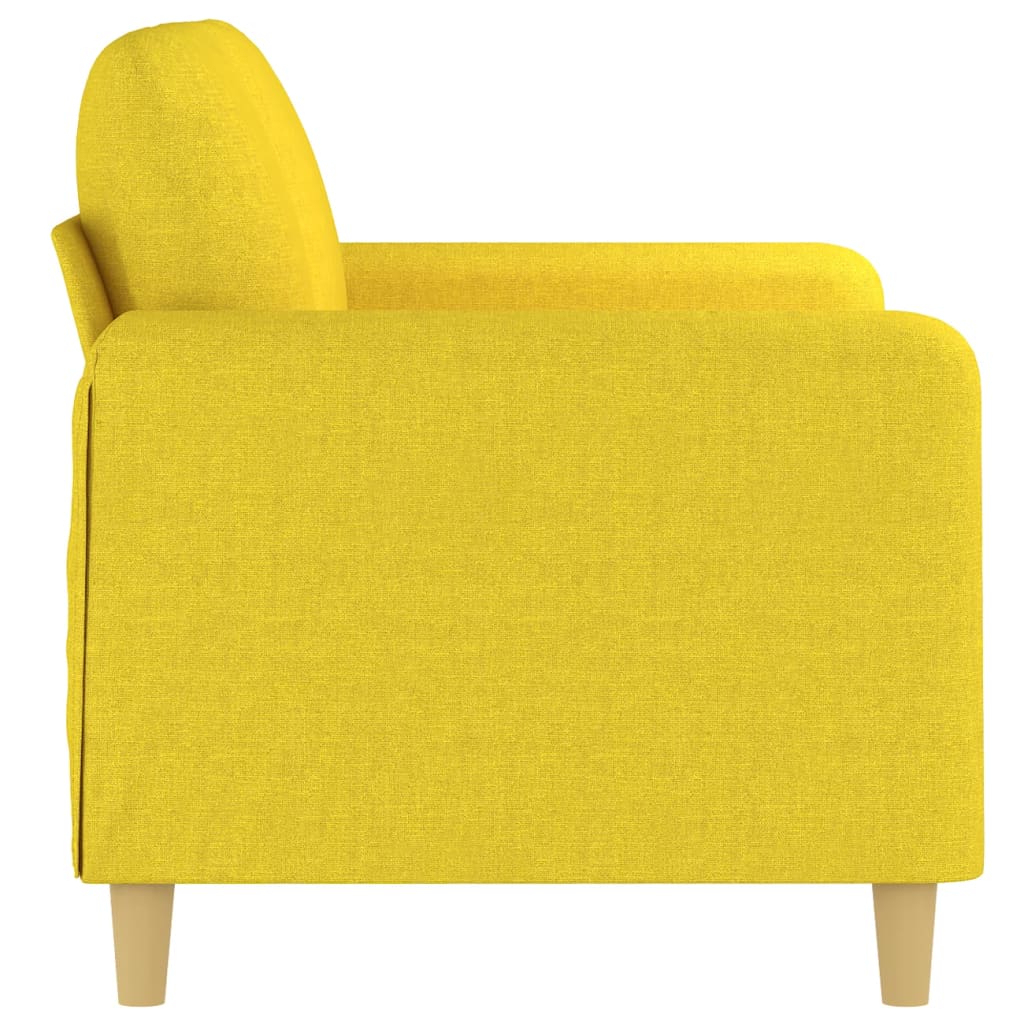 Sofá de 2 lugares 120 cm tecido amarelo-claro