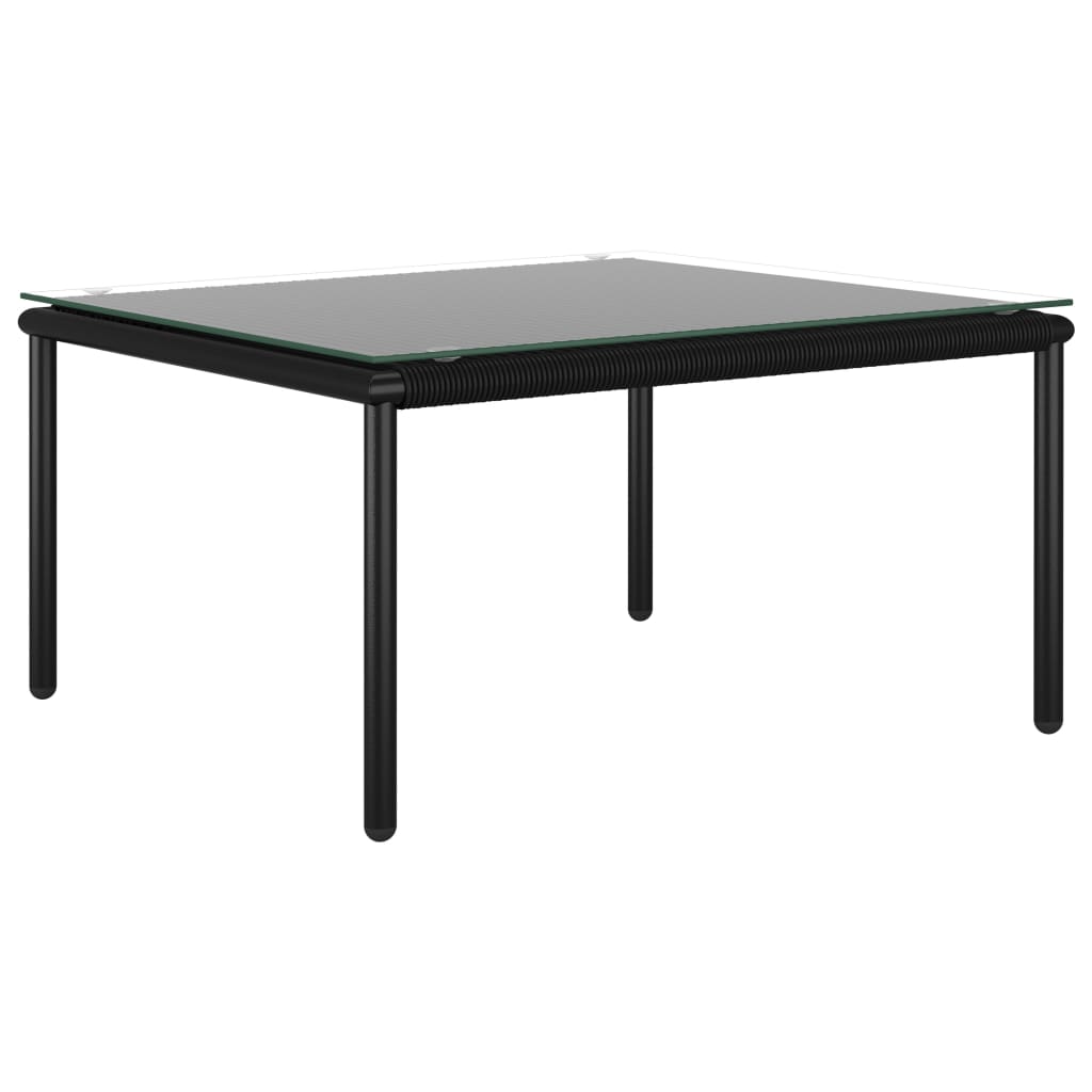 6 Pcs conjunto lounge de jardim c/ almofadões PVC preto