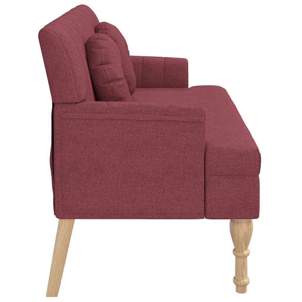 Banco c/ almofadões 113x64,5x75,5 cm tecido vermelho tinto