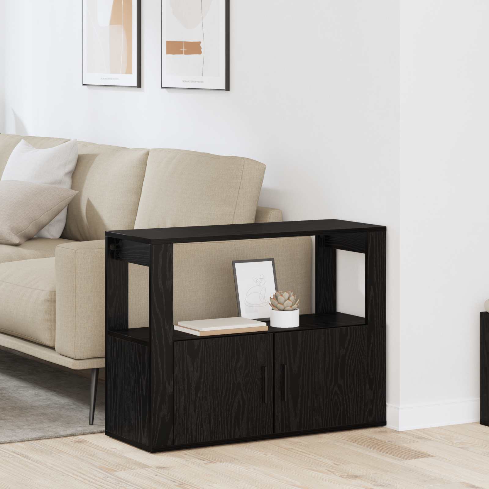 Buffet carvalho preto 80 x 30 x 60 cm derivados de madeira