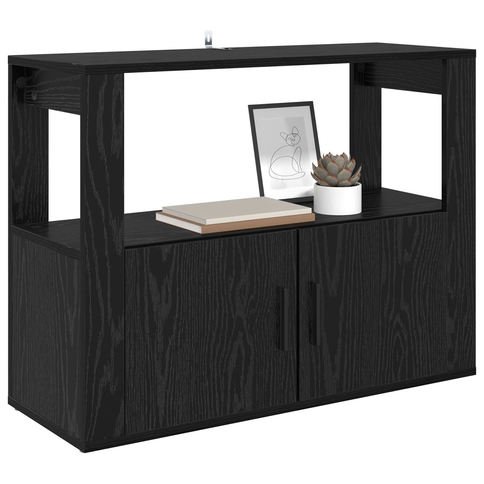 Buffet carvalho preto 80 x 30 x 60 cm derivados de madeira