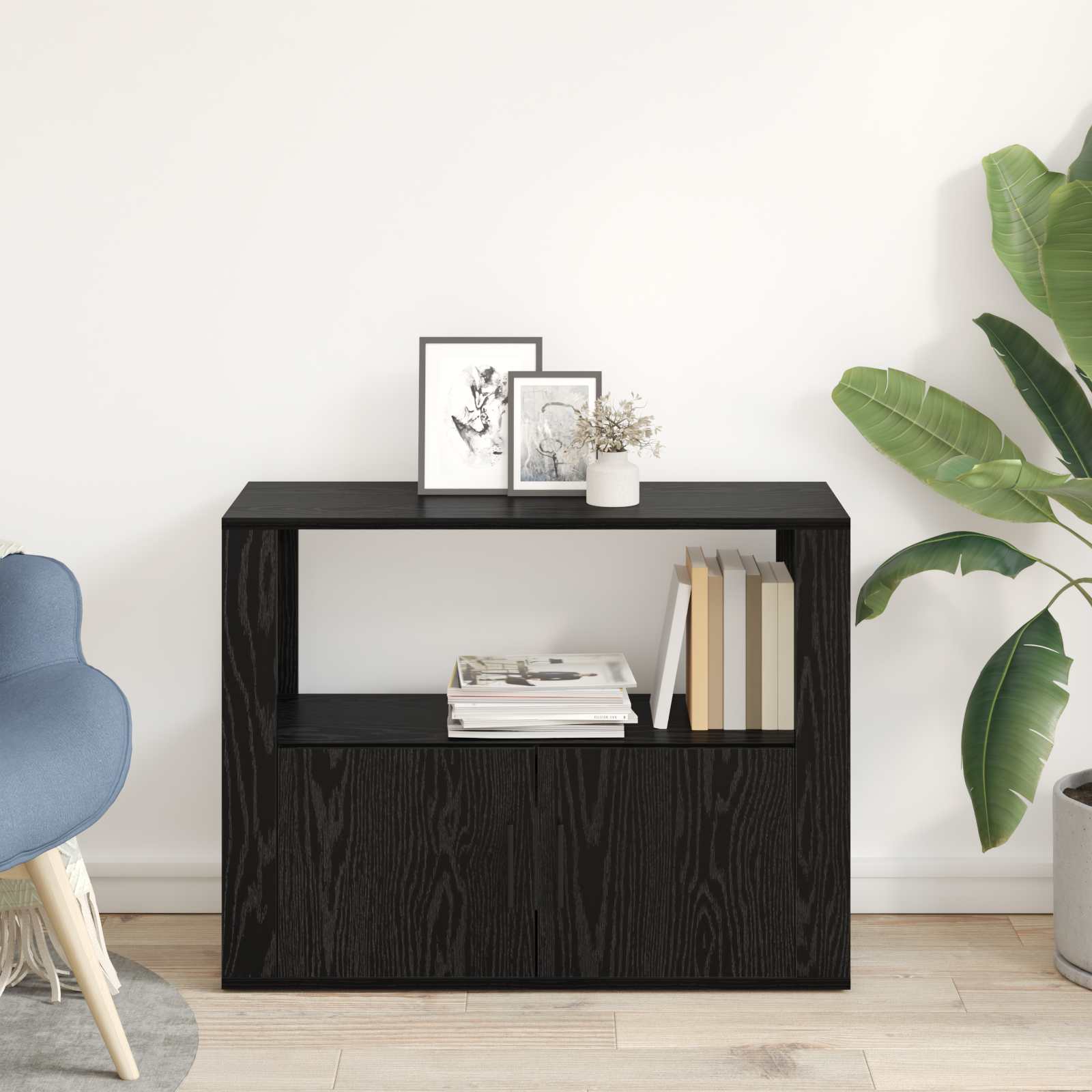 Buffet carvalho preto 80 x 30 x 60 cm derivados de madeira