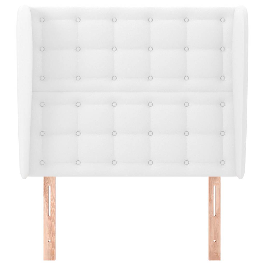 Cabeceira cama c/ abas couro artificial 83x23x118/128 cm branco