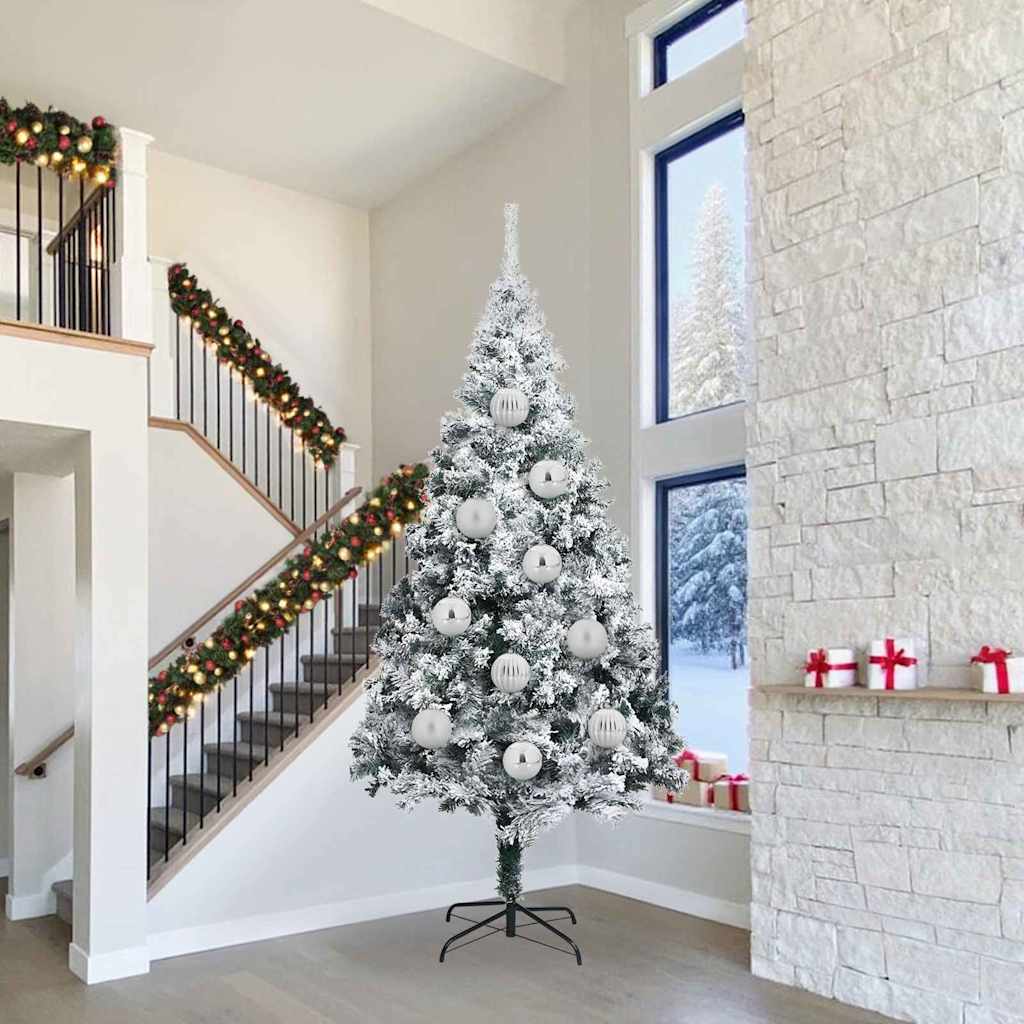 Conjunto de bolas de natal xxl 4 unid. prateado ø 20 cm leds