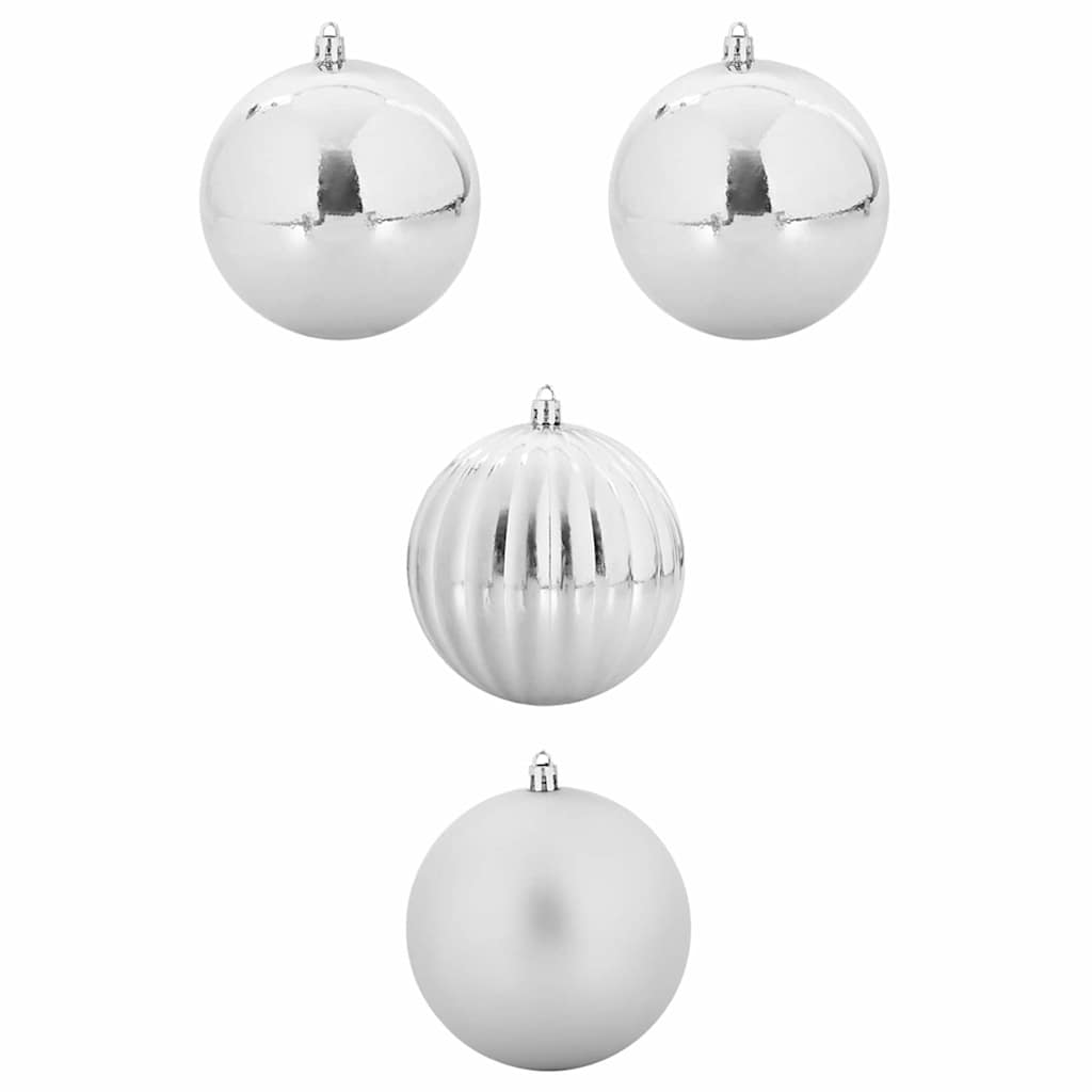 Conjunto de bolas de natal xxl 4 unid. prateado ø 20 cm leds
