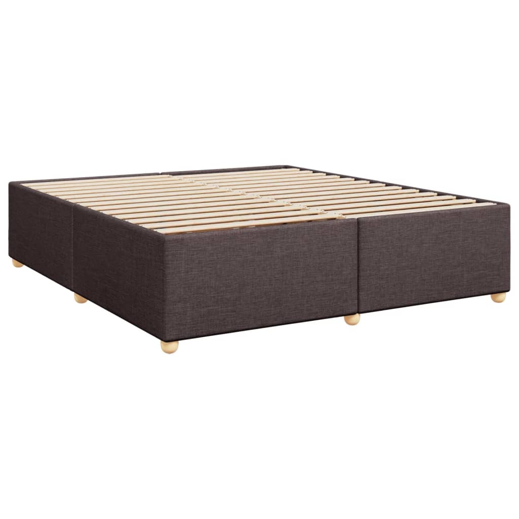 Estrutura de cama sem colchão 180x200 cm tecido castanho-escuro