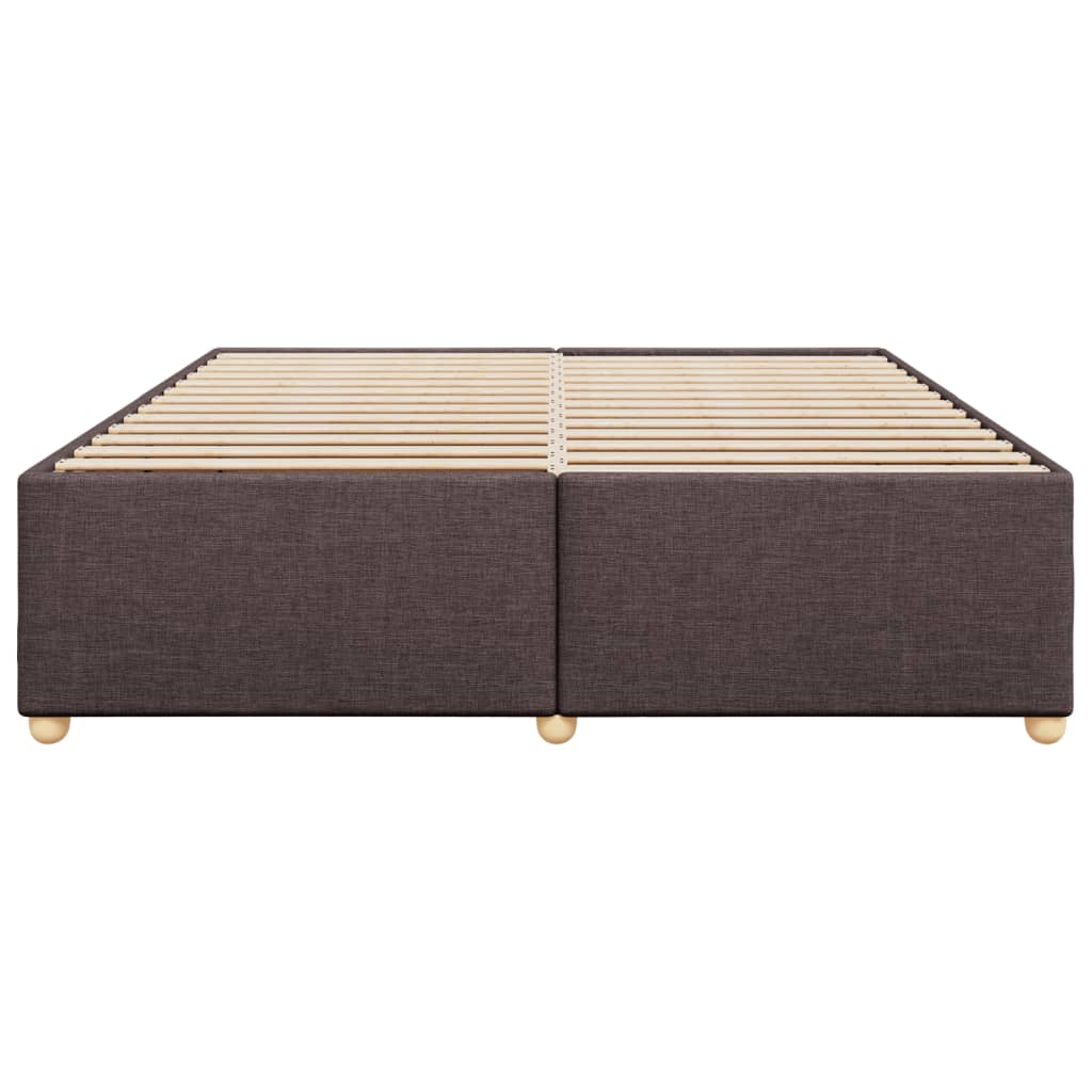 Estrutura de cama sem colchão 180x200 cm tecido castanho-escuro