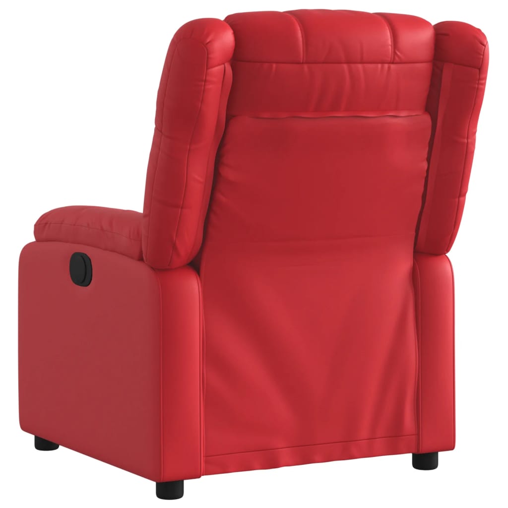 Poltrona reclinável couro artificial vermelho