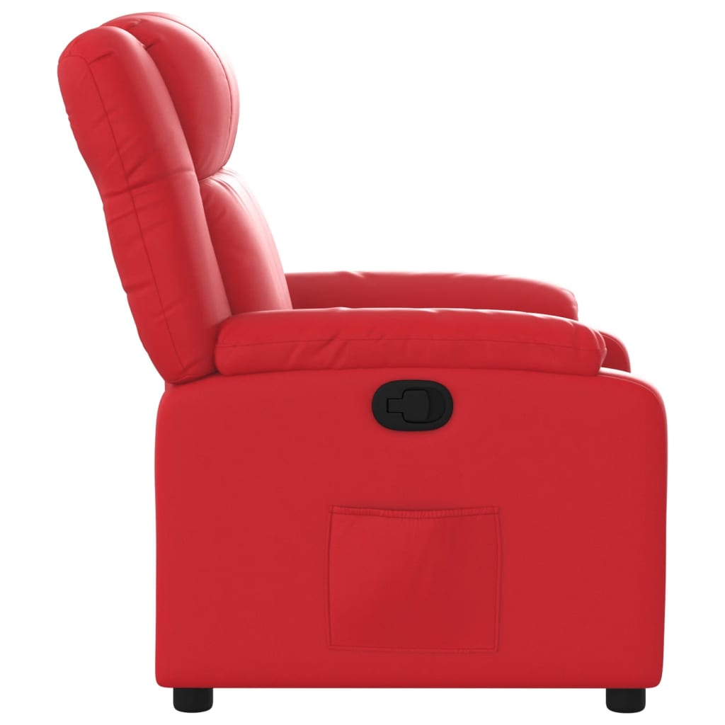 Poltrona reclinável couro artificial vermelho