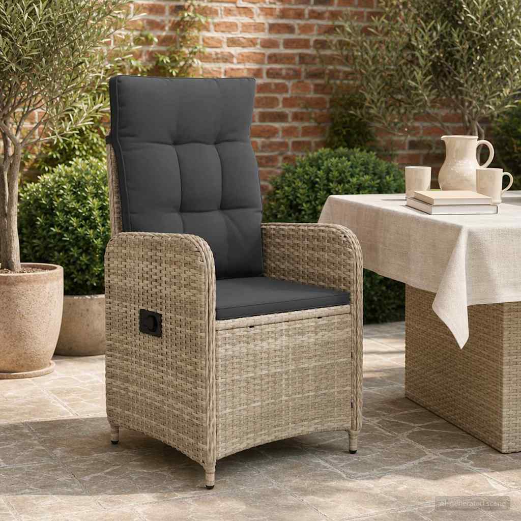 Cadeira de jardim reclinável cinza claro e cinza escuro