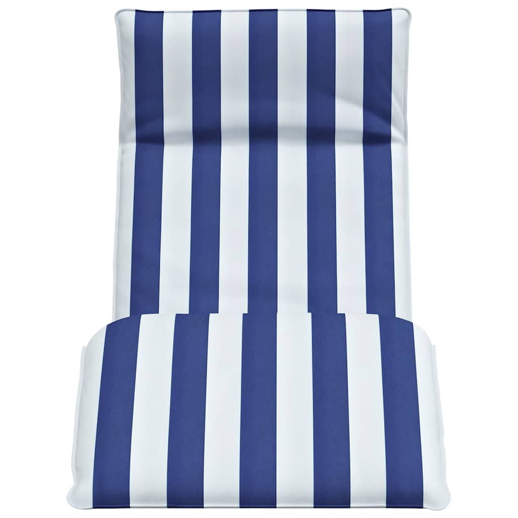 Espreguiçadeira dobrável 175x54x8,5 cm azul e branco