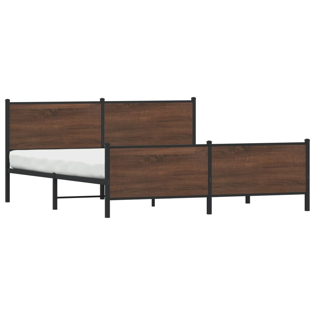 Estrutura cama sem colchão 180x200 cm metal carvalho castanho