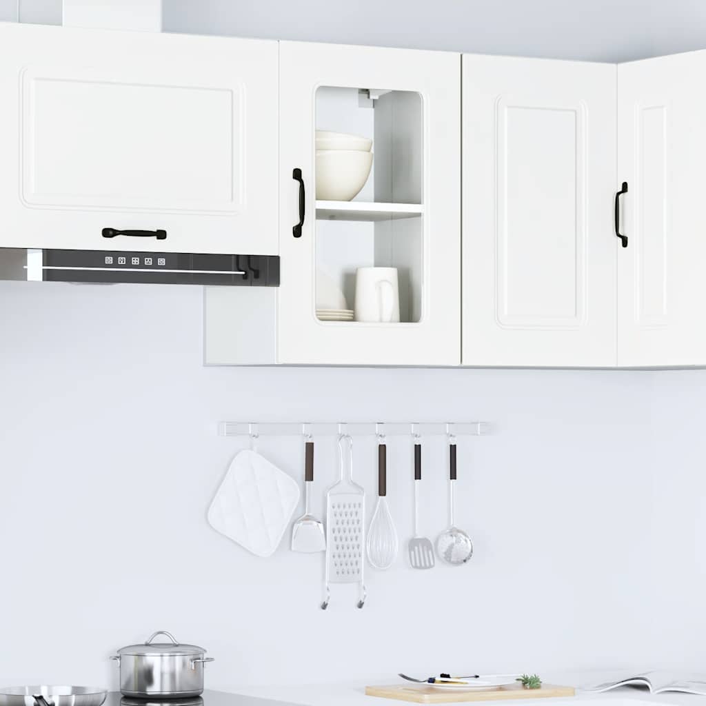 Armário de parede de cozinha porta vidro kalmar branca