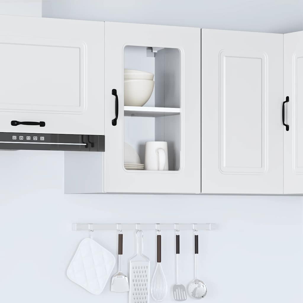 Armário de parede de cozinha porta vidro kalmar branca