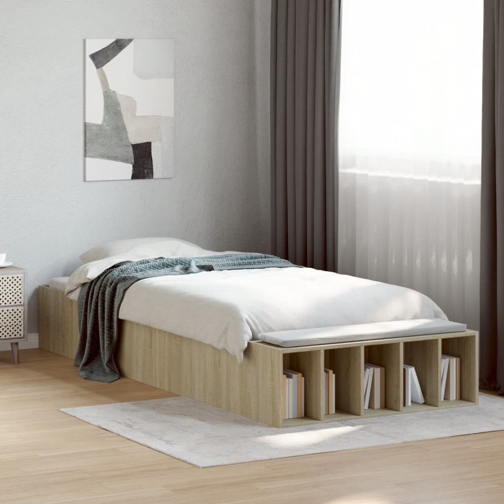 Estrutura cama 100x200 cm derivados de madeira carvalho sonoma
