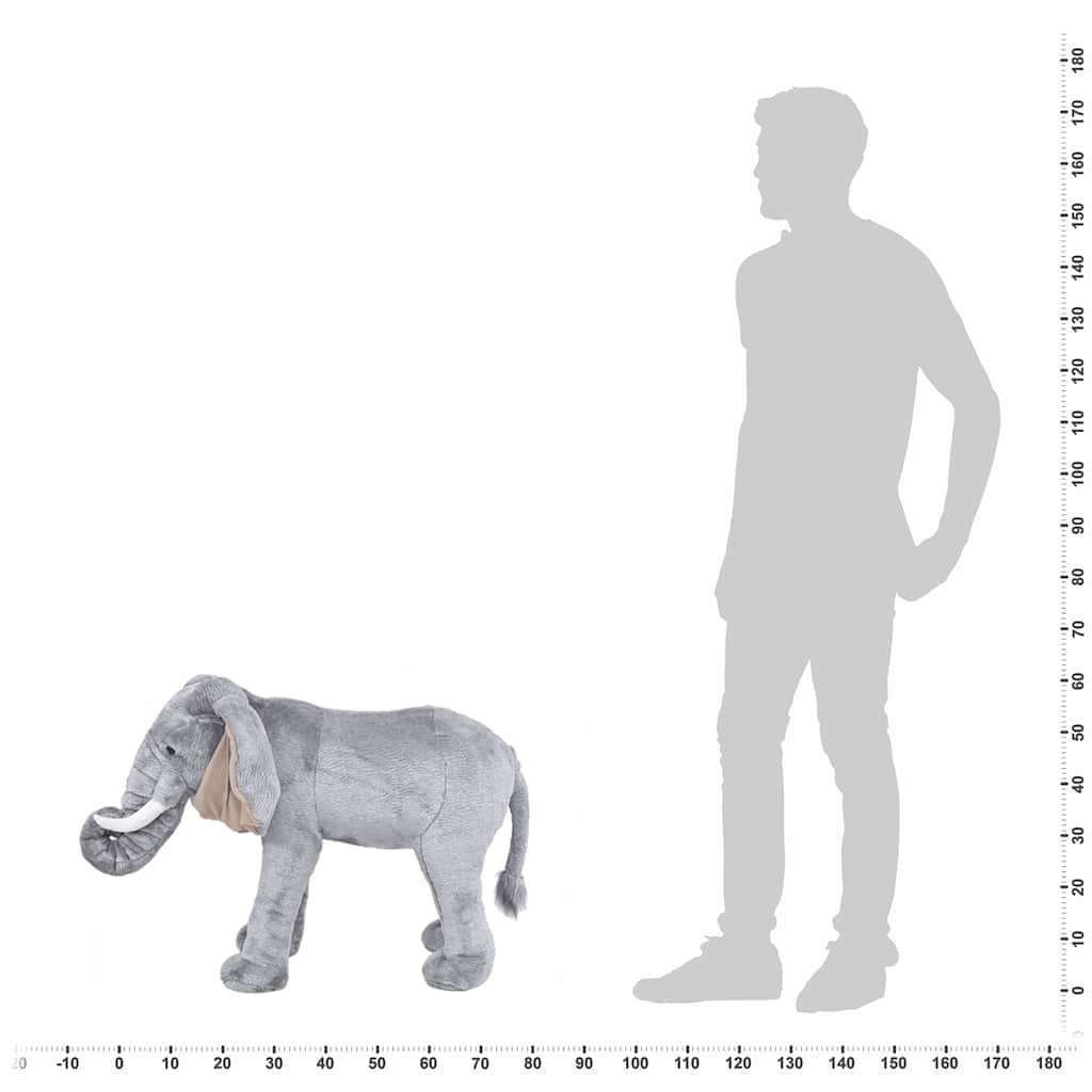 Elefante de montar em peluche cinzento xxl