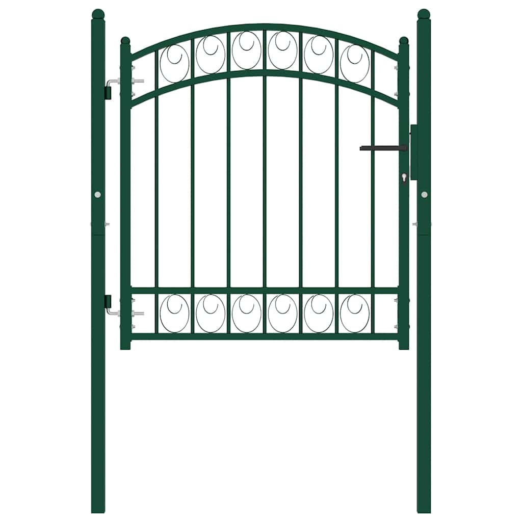 Portão de cerca emmen com topo arqueado, aço, 100x86 cm, verde