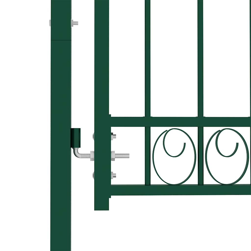 Portão de cerca emmen com topo arqueado, aço, 100x86 cm, verde