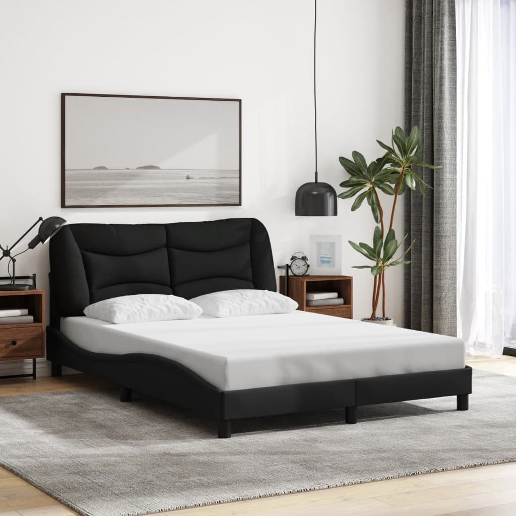Estrutura de cama com LED sem colchão hvar 120x200 cm tecido preto