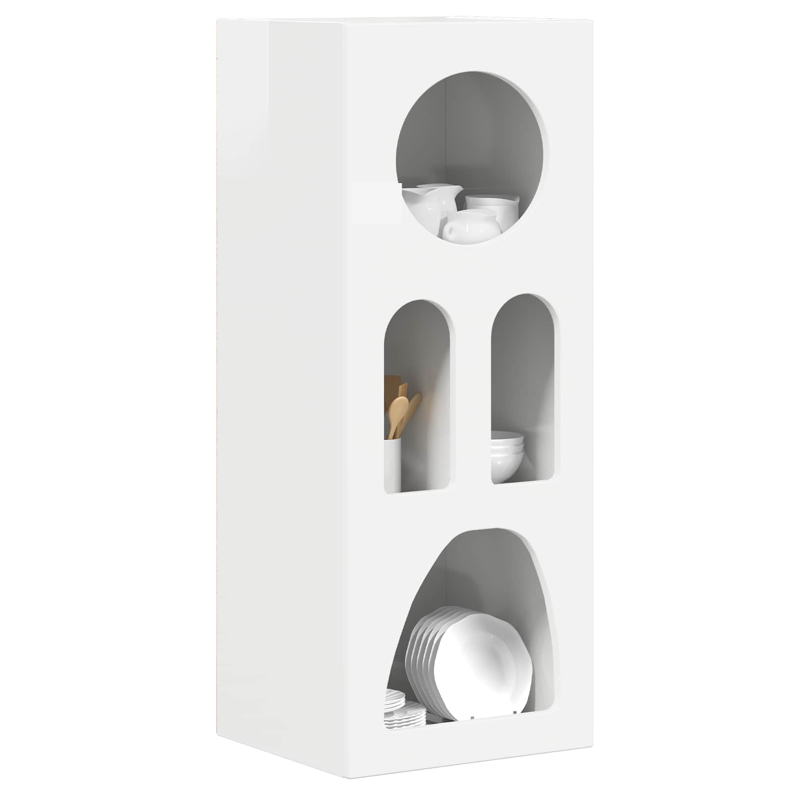 Buffet elst branco brilhante 40 x 35 x 100,5 cm