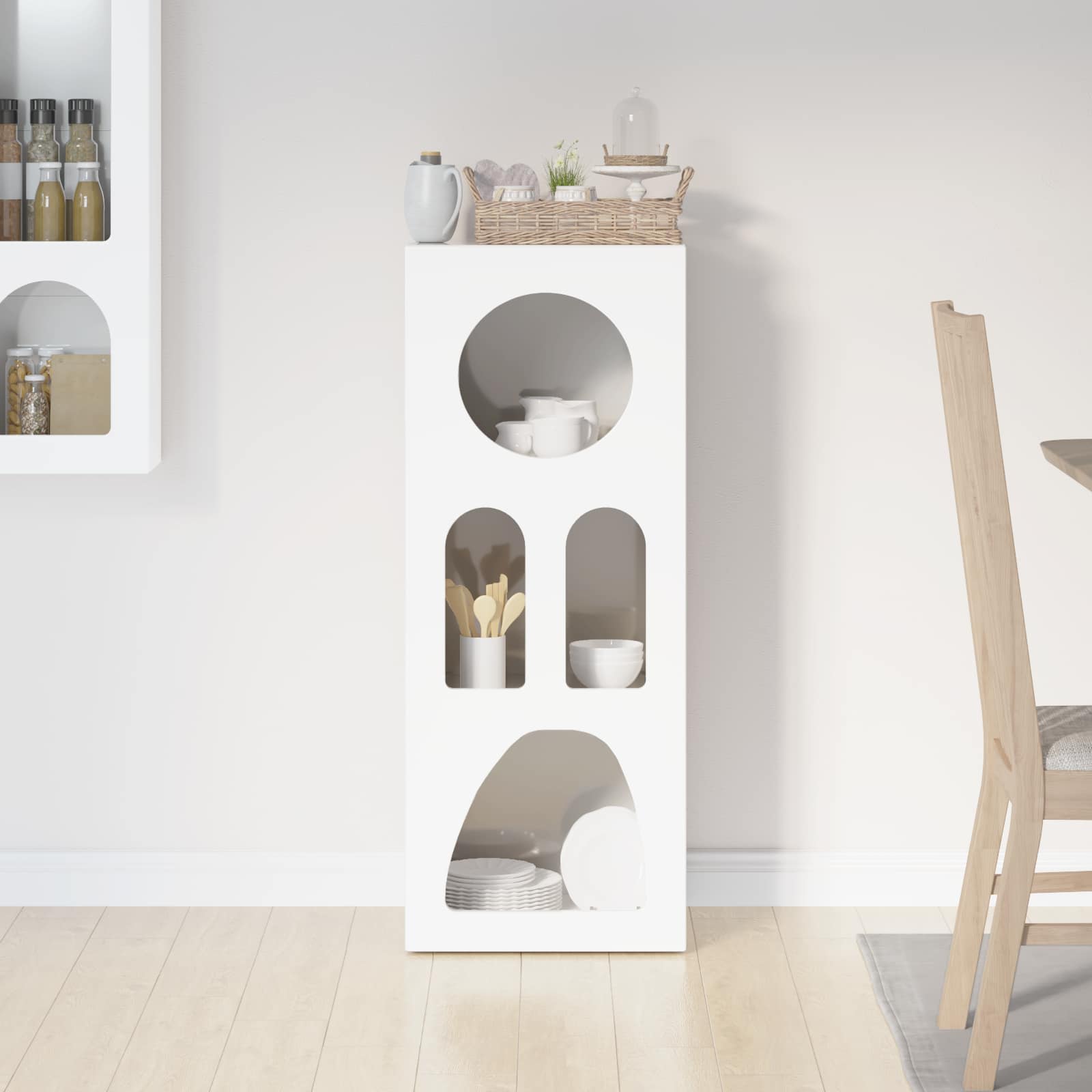 Buffet elst branco brilhante 40 x 35 x 100,5 cm