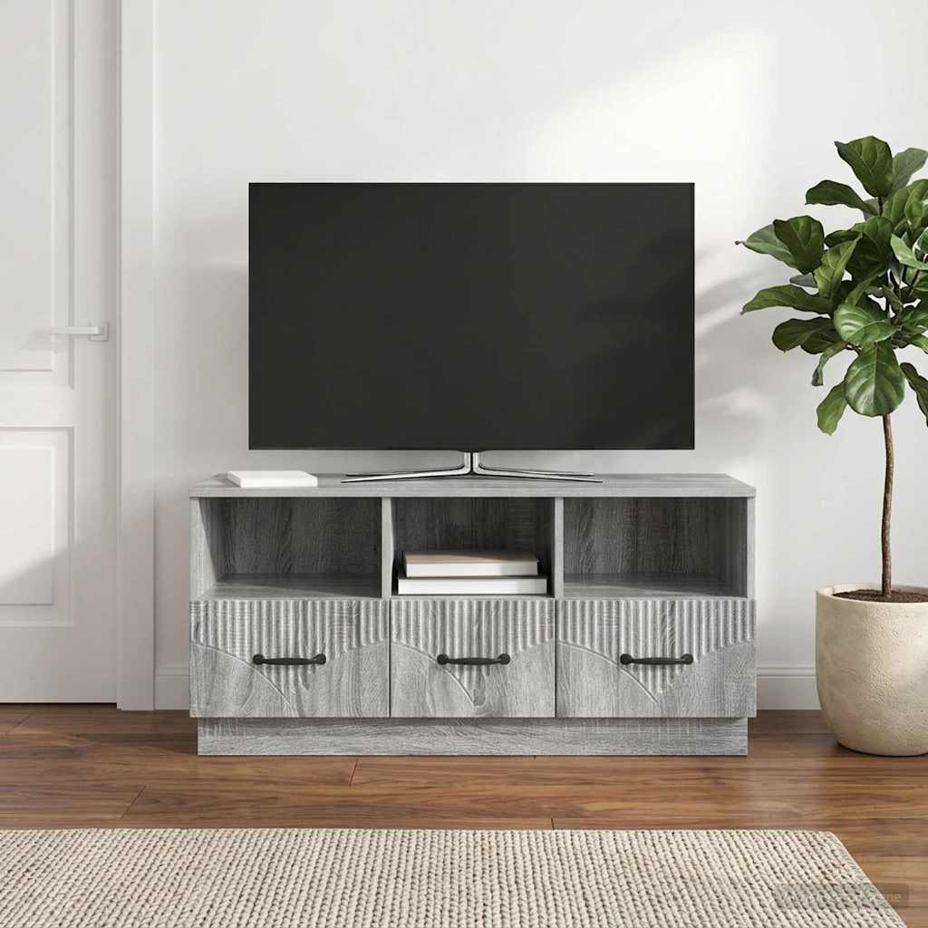 Gabinete para TV com gaveta sonoma cinzento 102 x 34,5 x 47 cm
