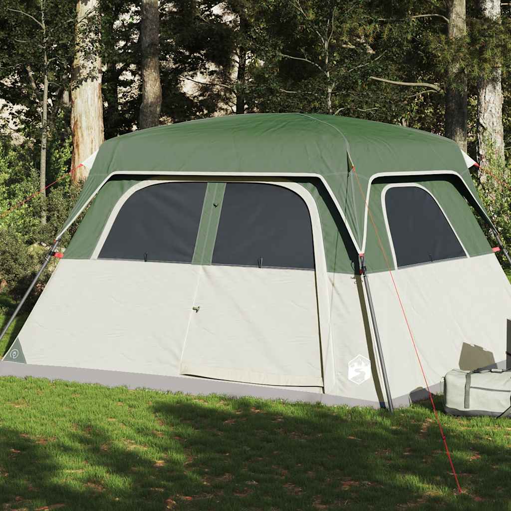 Tenda familiar estilo cabana para 6 pessoas impermeável verde