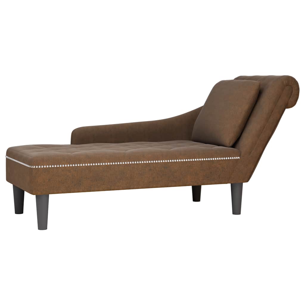 Chaise lounge c/ almofada/apoio braços direito couro artificial