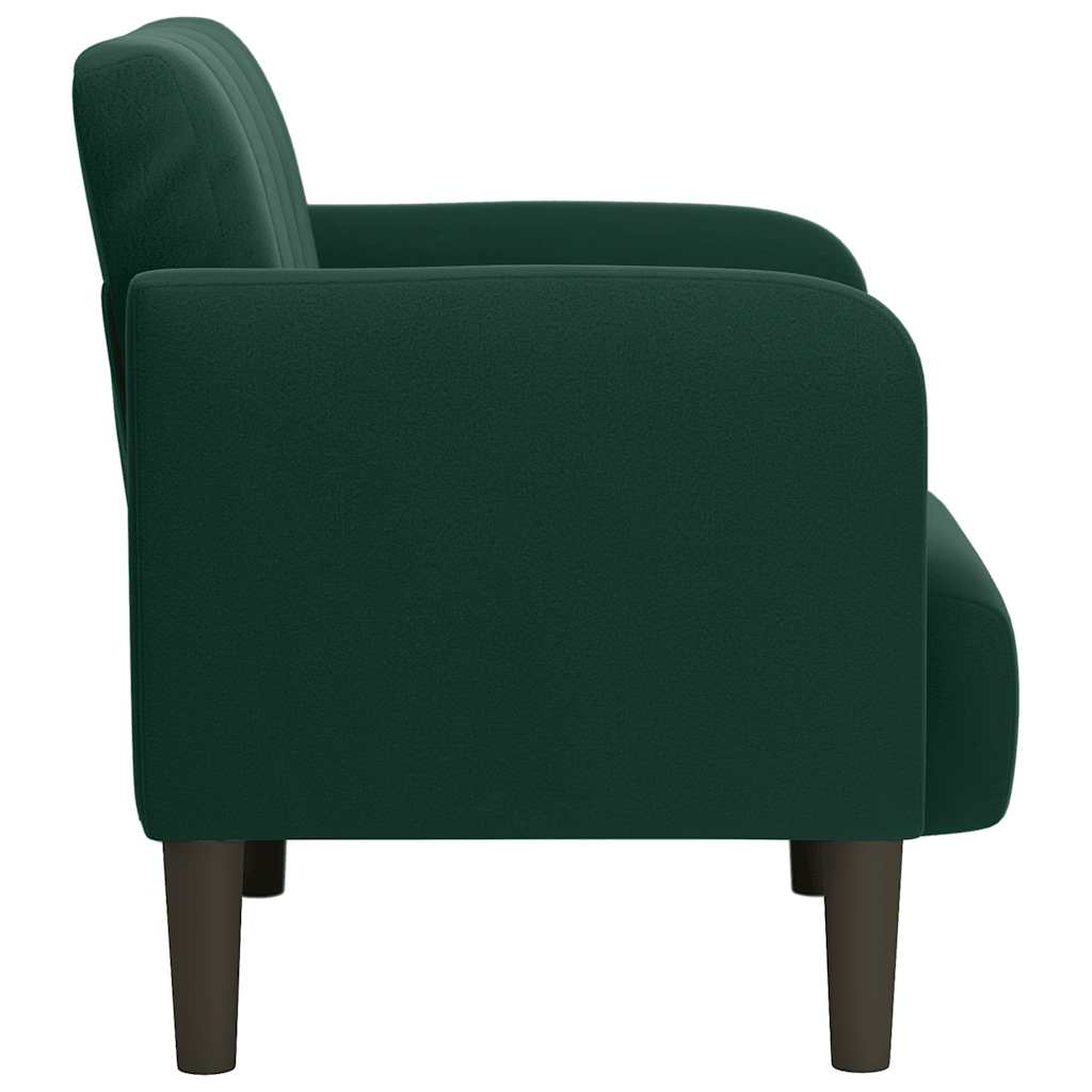 Poltrona com apoio de braços 54 cm veludo verde-escuro