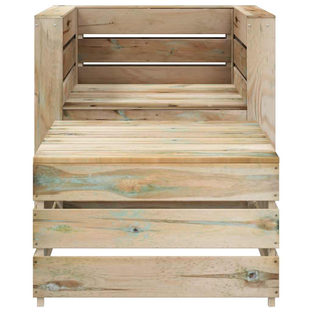 2 Pcs conjunto lounge de jardim em paletes pinho impregnado